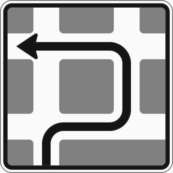Verkehrszeichen 590-10 „Blockumfahrung rechts – links – links“ - VZ 590-10