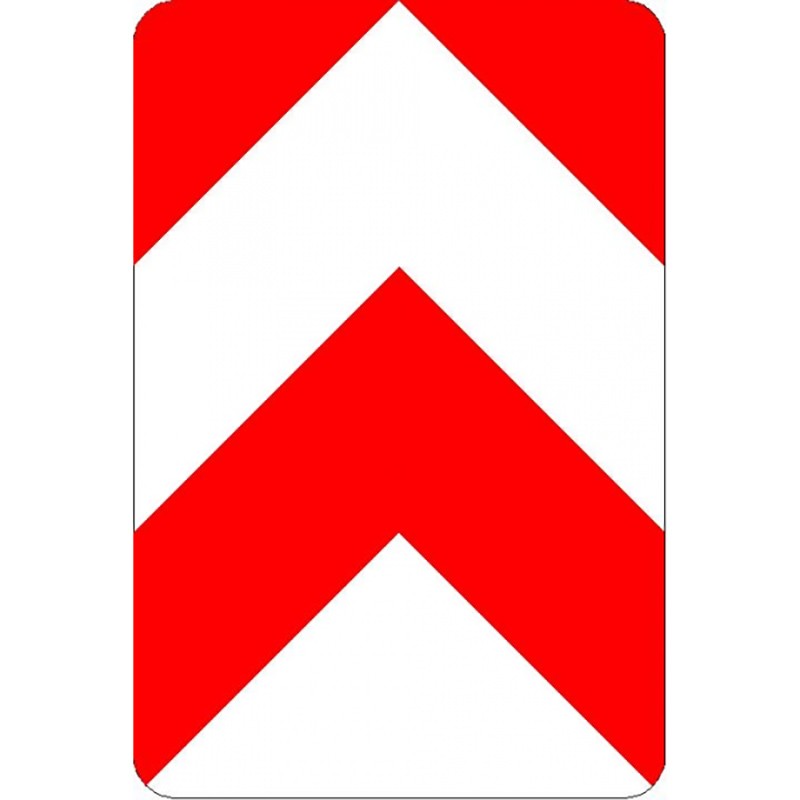 Verkehrszeichen 626-32 „Leitplatte Aufstellung beidseitig vorbei“ - VZ 626-32