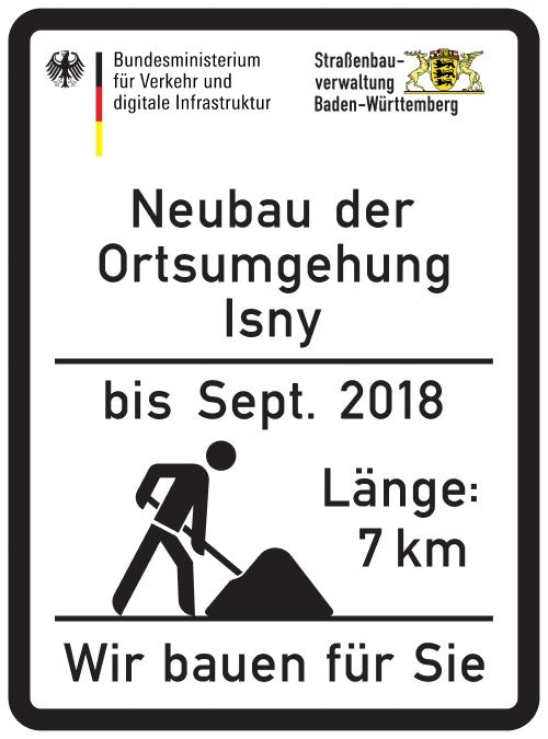 Verkehrszeichen "Baustelleninformation"