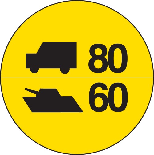 Militärische Tragfähigkeitszeichen an Brücken (Nato-Brückenschild) - Nr. Br. 5