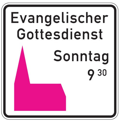 Verkehrszeichen "Gottesdiensthinweisschild"