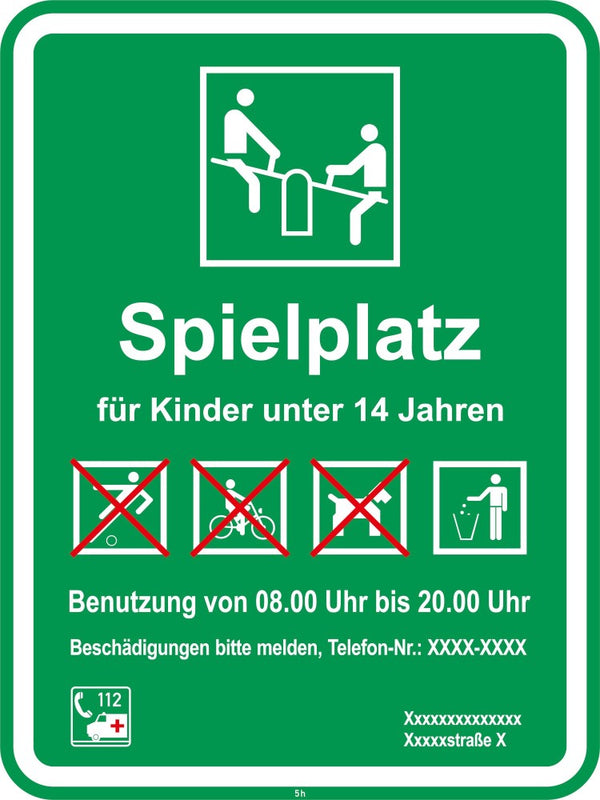 Verkehrszeichen "Spielplatzschild (Spielplatz für Kinder unter 14 Jahre)"