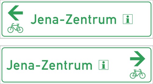 Radwegschild als Tabellenwegweiser, doppelseitig