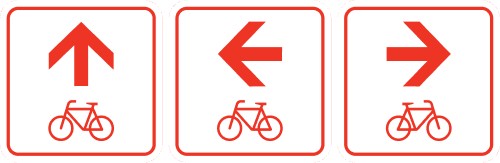 Radwegschild als Zwischenwegweiser