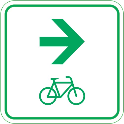 Radwegschild als Zwischenwegweiser