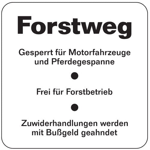 Verkehrszeichen "Forstweg"