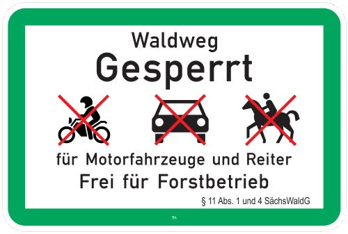 Verkehrszeichen "Waldweg gesperrt"