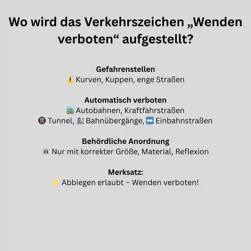 Verkehrszeichen "Verbot des Wendens" - VZ 272